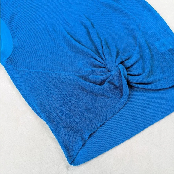 Veronica Beard Kellen Twist Front Sweater Turquoise Sz M - Picture 4 of 13